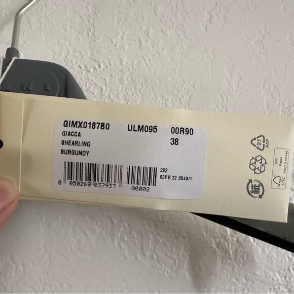 Marni Giacca Burgundy Leather Reversible Shearling Jacket size IT 38 - Picture 9 of 14